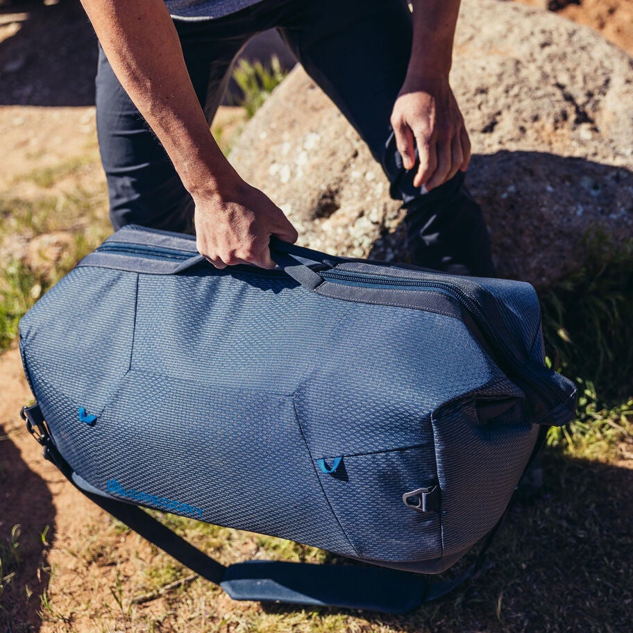 Alpaca Wide-Mouth Duffel 50 in the color Outlet | Slate Blue. image number 9