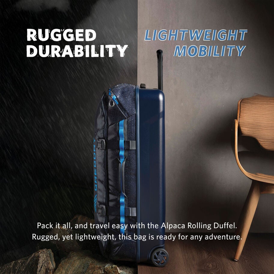 Alpaca Wheeled Duffel 100L in the color Slate Blue. image number 3