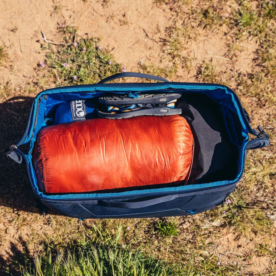 Alpaca Wide-Mouth Duffel 50 in the color Outlet | Slate Blue. image number 6