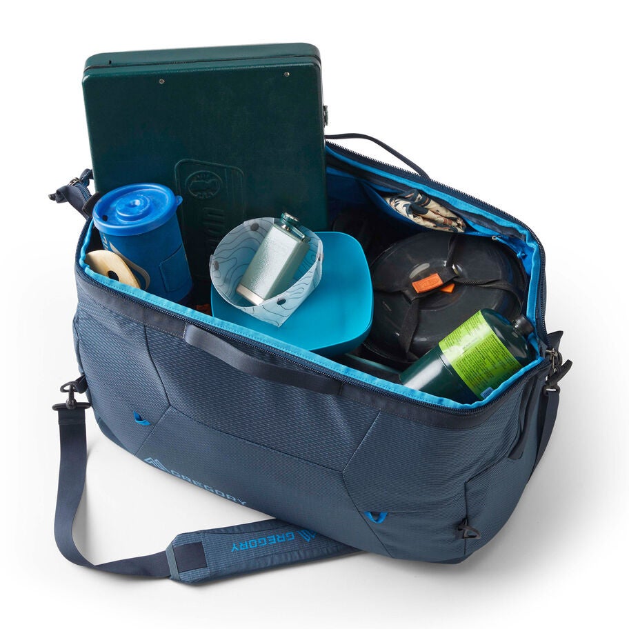 Alpaca Wide-Mouth Duffel 50 in the color Outlet | Slate Blue. image number 3